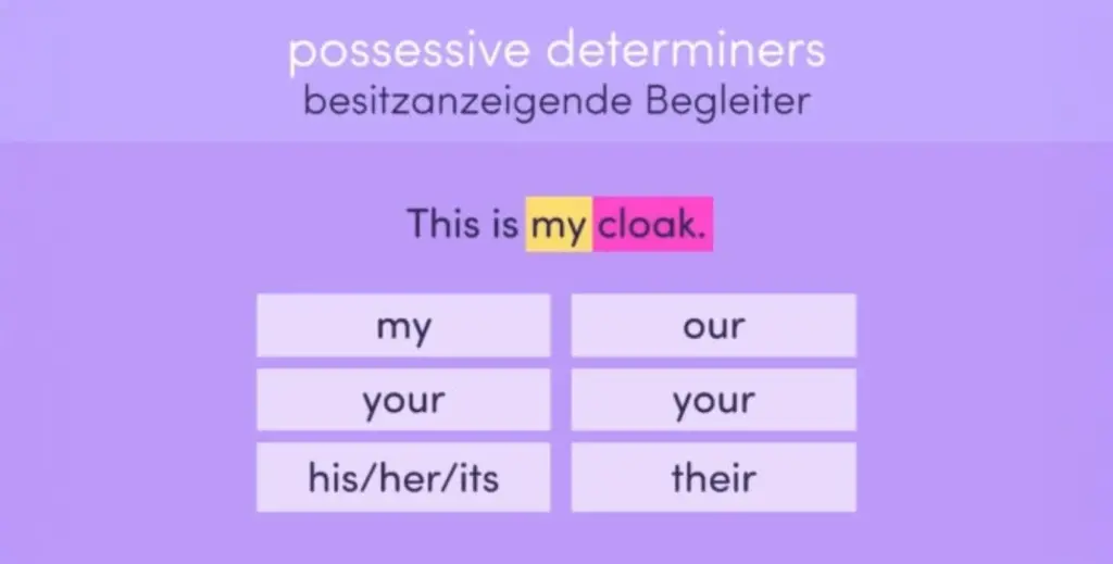 Englische Possessivbegleiter 2