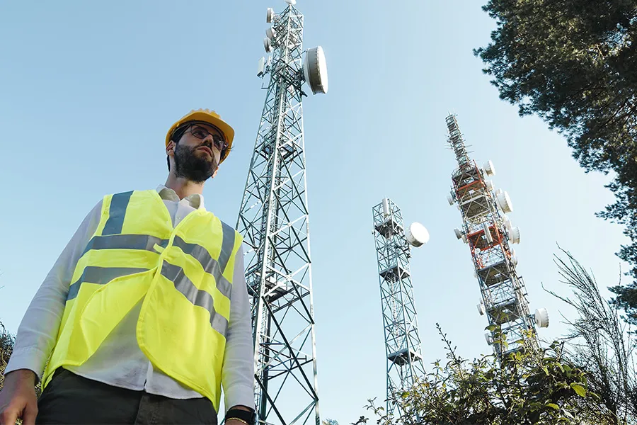Bild zum Wort „telecommunications engineer“: An engineer who designs, installs and maintains systems for telephone, internet, radio and other forms of long-distance communication.