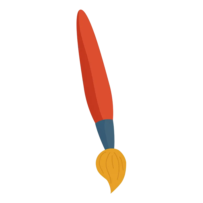 Bild zum Wort „paintbrush“: A brush used for putting paint on a surface or a picture.