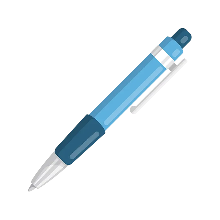 Bild zum Wort „pen“: A tool used for writing or drawing with ink.