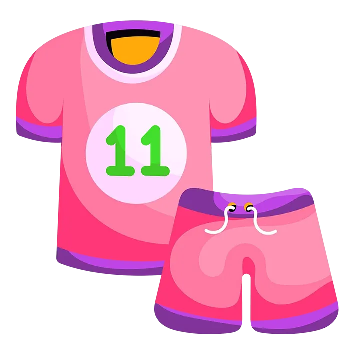 Bild zum Wort „sports kit“: The clothes and shoes (and sometimes equipment) that you wear or use for doing sport, especially at school.