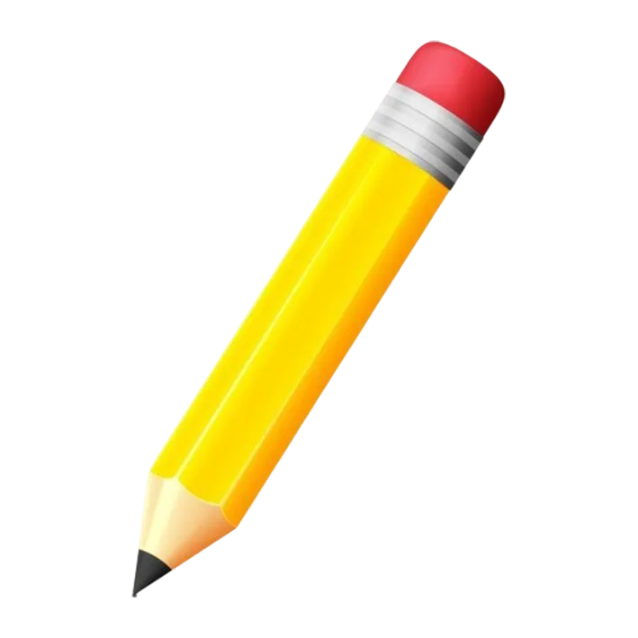 Bild zum Wort „pencil“: A thin tool made of wood with graphite inside, used for writing or drawing.