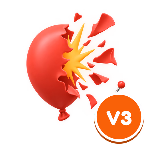 Bild zum Wort „burst“: To break open or apart suddenly, especially because of pressure from inside.