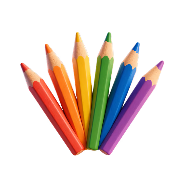 Bild zum Wort „coloured pencil“: A pencil with a coloured core, used for drawing and colouring pictures.