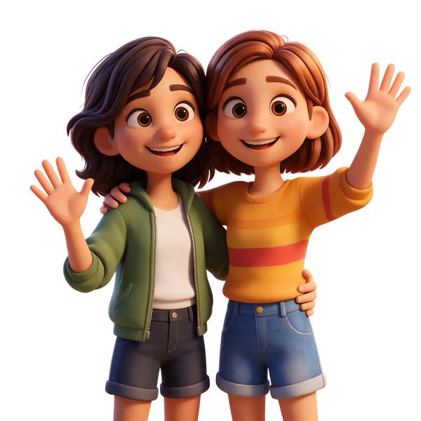 Bild zum Wort „friend“: A person you know well and like, who is not a member of your family.