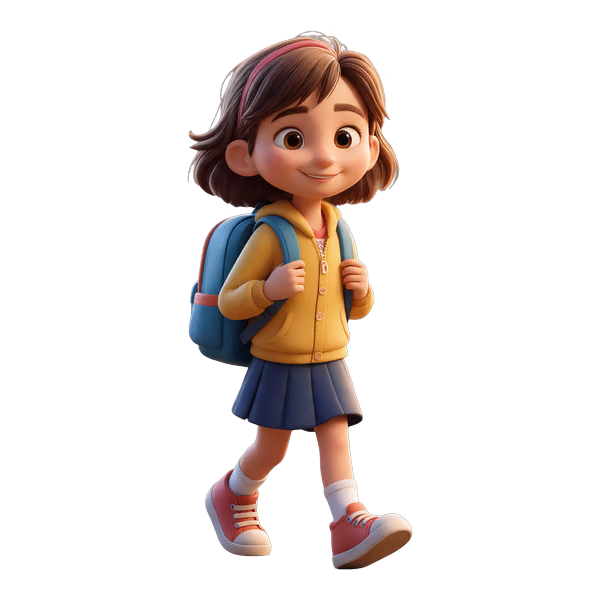 Bild zum Wort „go to school“: to travel to school every day as a pupil