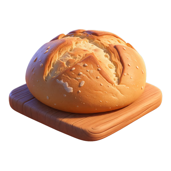 Bild zum Wort „loaf“: bread that is baked in one piece and can be cut into slices