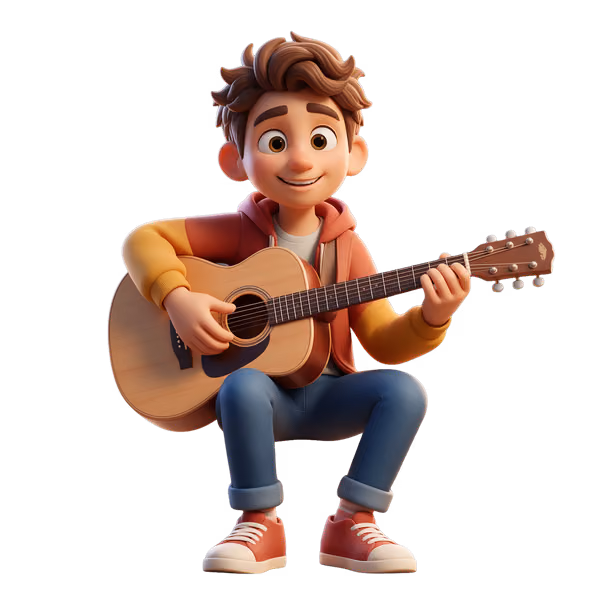 Bild zum Wort „play the guitar“: to make music on a guitar