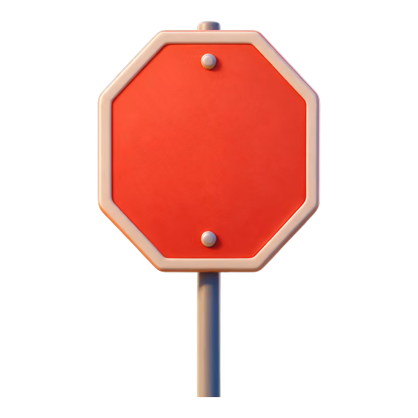 Bild zum Wort „stop“: to not move any more, or to not do something any more