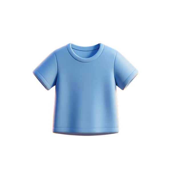 Bild zum Wort „T-shirt“: A simple shirt with short sleeves and no collar.
