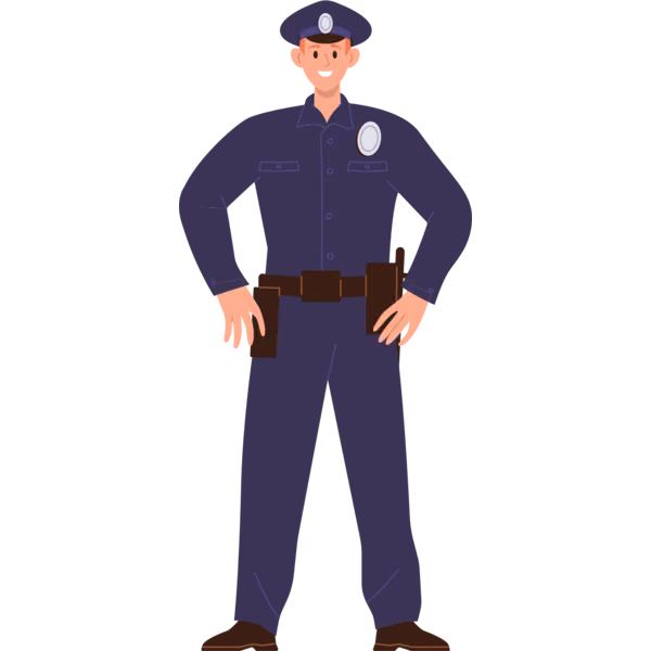 Bild zum Wort „police officer“: A member of the police force whose job is to keep order and enforce the law.