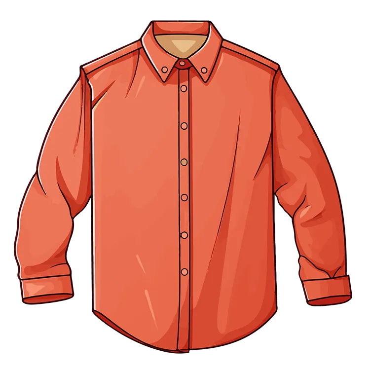Bild zum Wort „shirt“: a piece of clothing for the top half of the body, usually with sleeves, a collar, and buttons