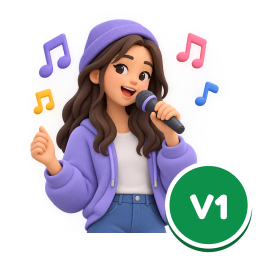 Bild zum Wort „sing“: To make musical sounds with your voice, usually a song.