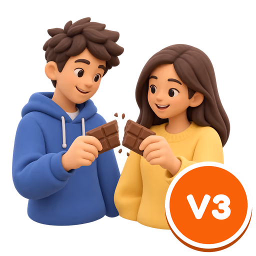 Bild zum Wort „split“: To divide something into two or more parts, or to share something between people.