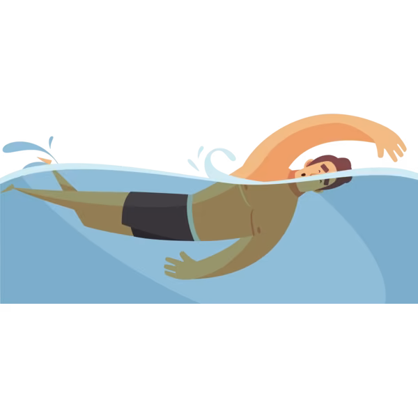 Bild zum Wort „swimmer“: A person who swims, either for fun or as a sport.
