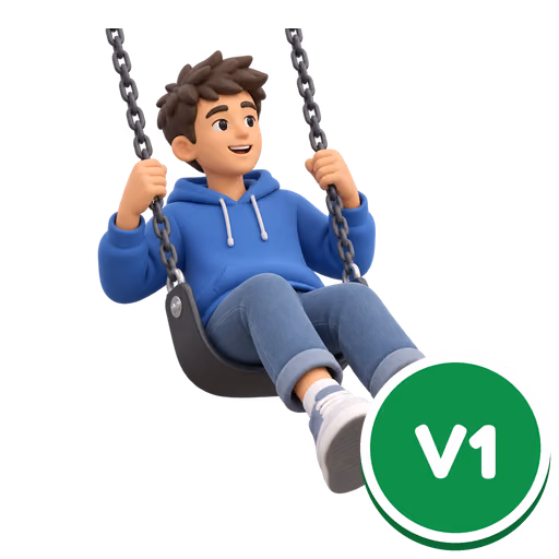 Bild zum Wort „swing“: To move backwards and forwards or from side to side while hanging from a fixed point, or to make something do this.