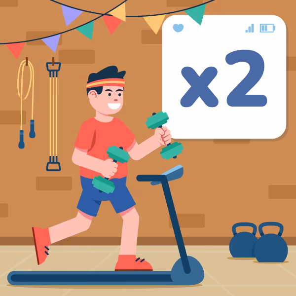 Bild zum Wort „train twice a week“: To practise a sport or exercise regularly on two days every week.