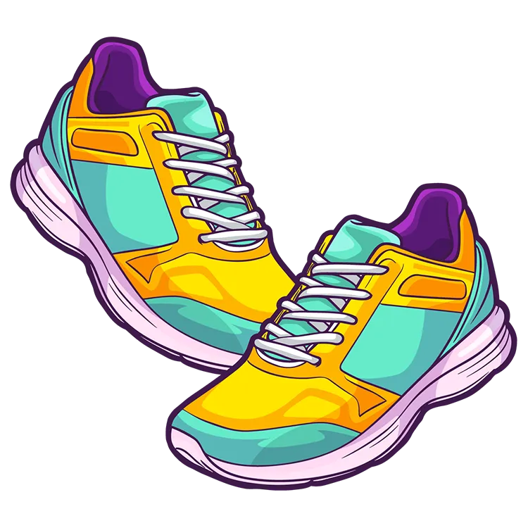 Bild zum Wort „Turnschuh“: Ein bequemer Schuh für Sport und Bewegung.